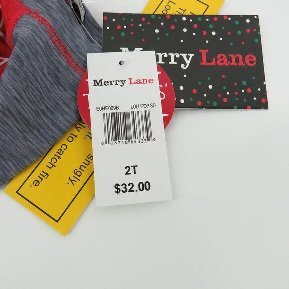 Merry Lane Kids Holiday Pajama Set "Fa-La-La-La Llama!" Gray Red Size 2T NWT $32 - Picture 5 of 7